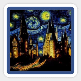 Starry Night Wizarding School Van Gogh Sticker